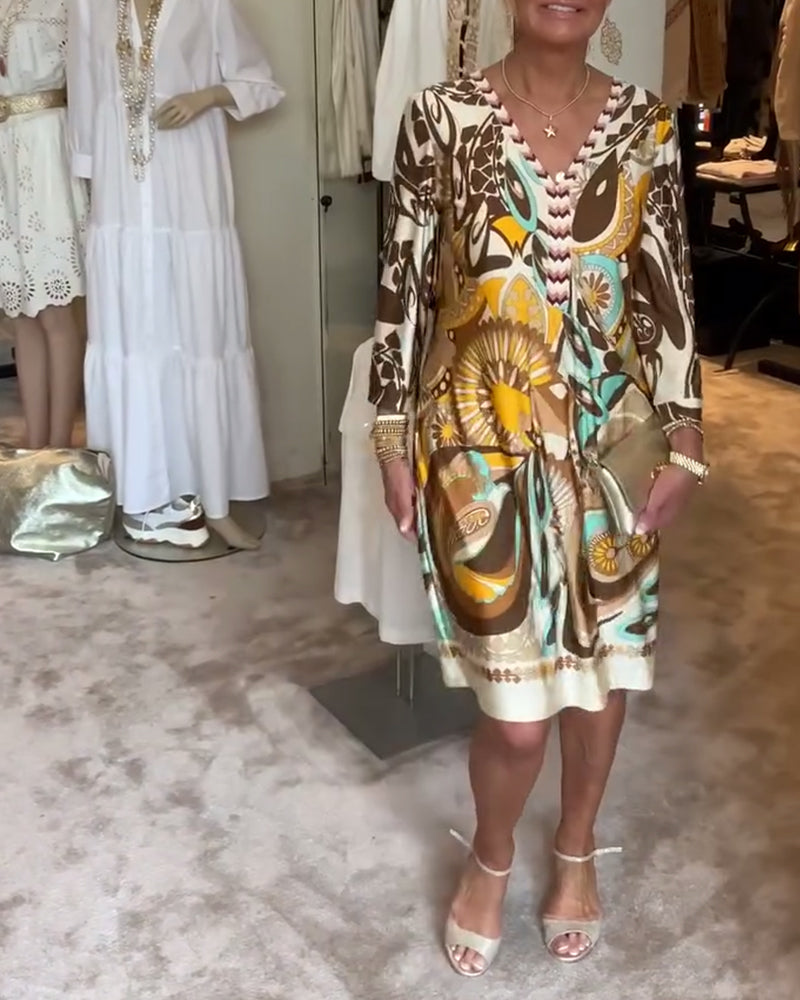 Fia | Vibrant Patterned Dress with Bright Design