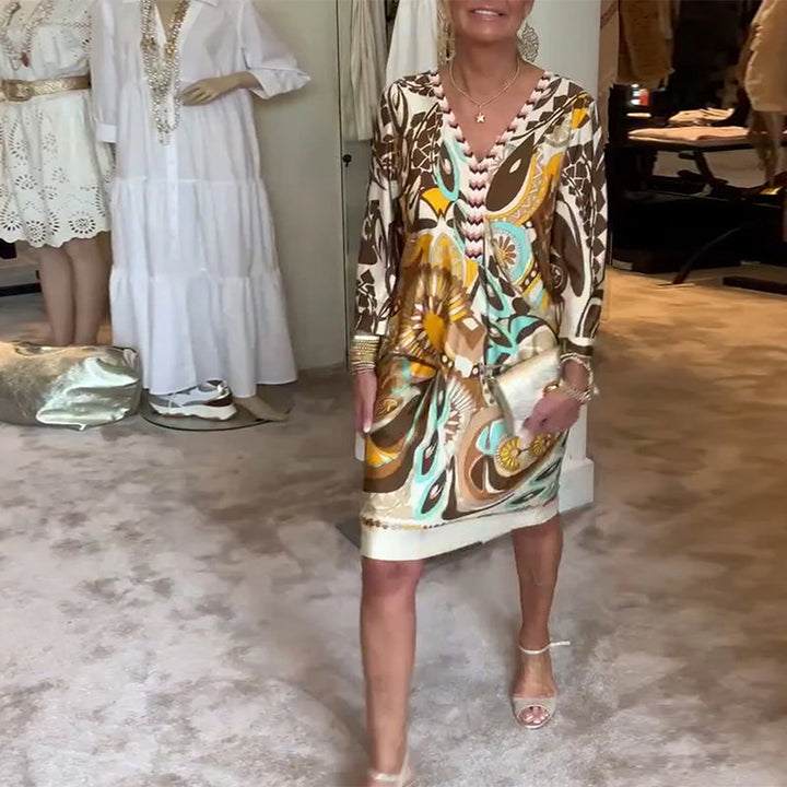 Fia | Vibrant Patterned Dress with Bright Design