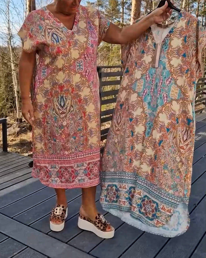 Orla | Ailina – Printed V-neck Dress