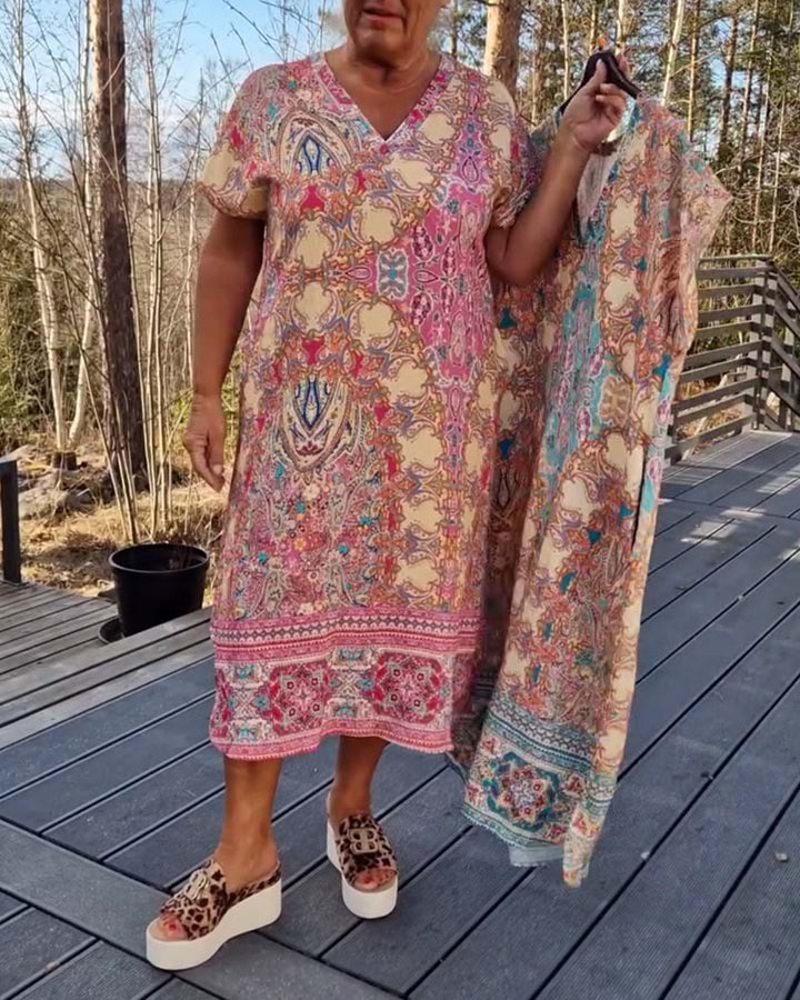 Orla | Ailina – Printed V-neck Dress