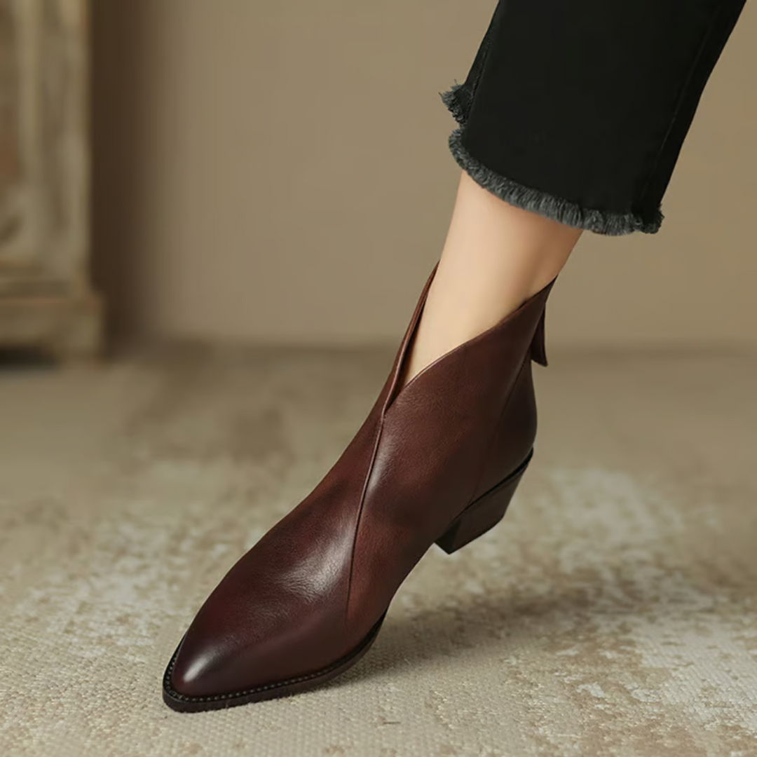 Charlotte | Luxury Ankle Boots with Low Heels