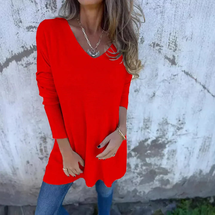 Leona | Relaxed V-Neck Knit Tunic