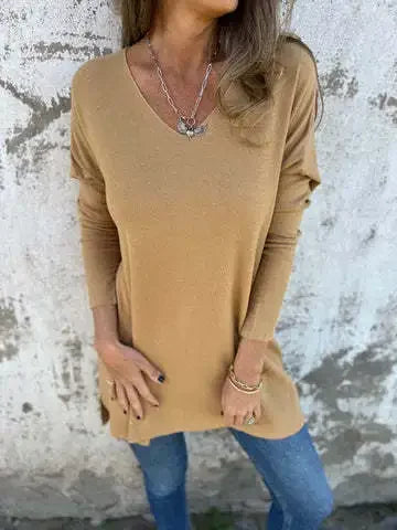 Leona | Relaxed V-Neck Knit Tunic