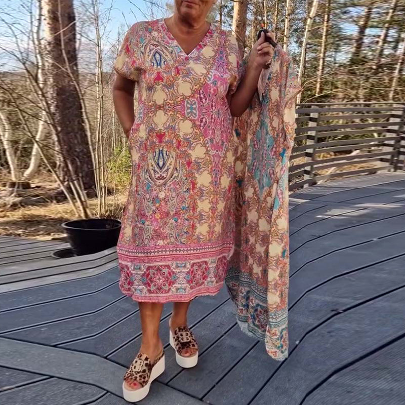 Orla | Ailina – Printed V-neck Dress