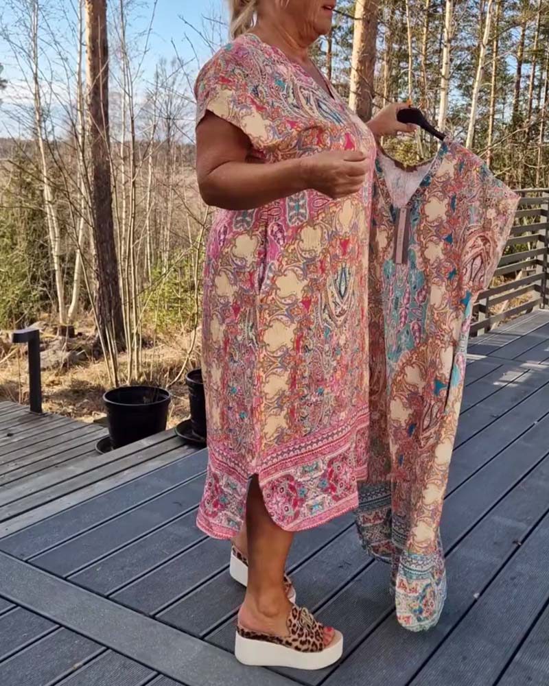 Orla | Ailina – Printed V-neck Dress